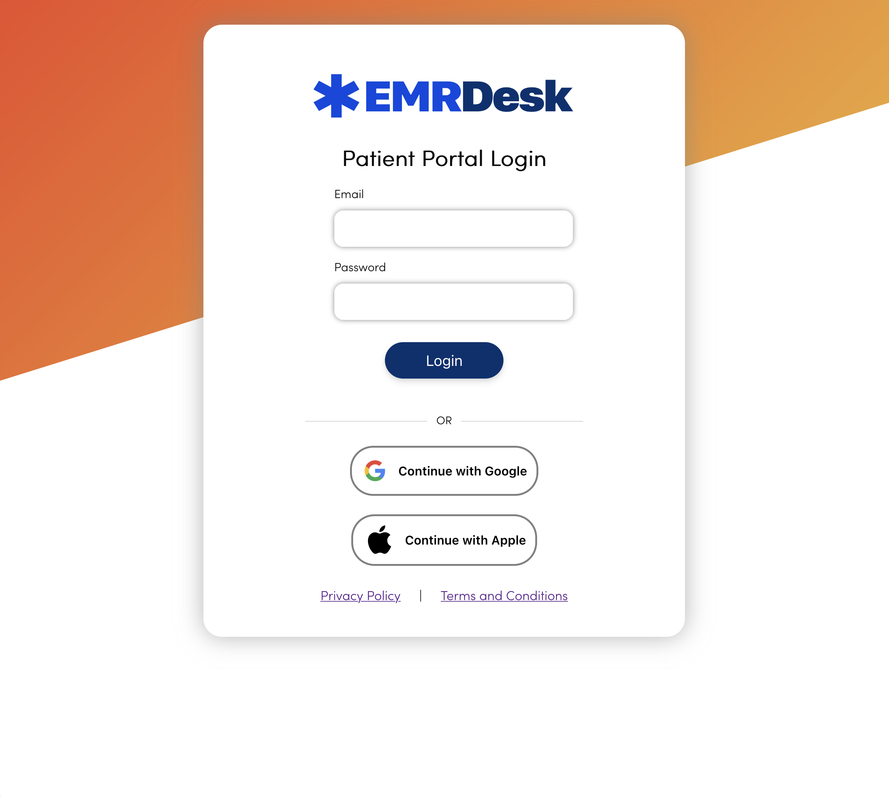 Patient portal login and access experience.