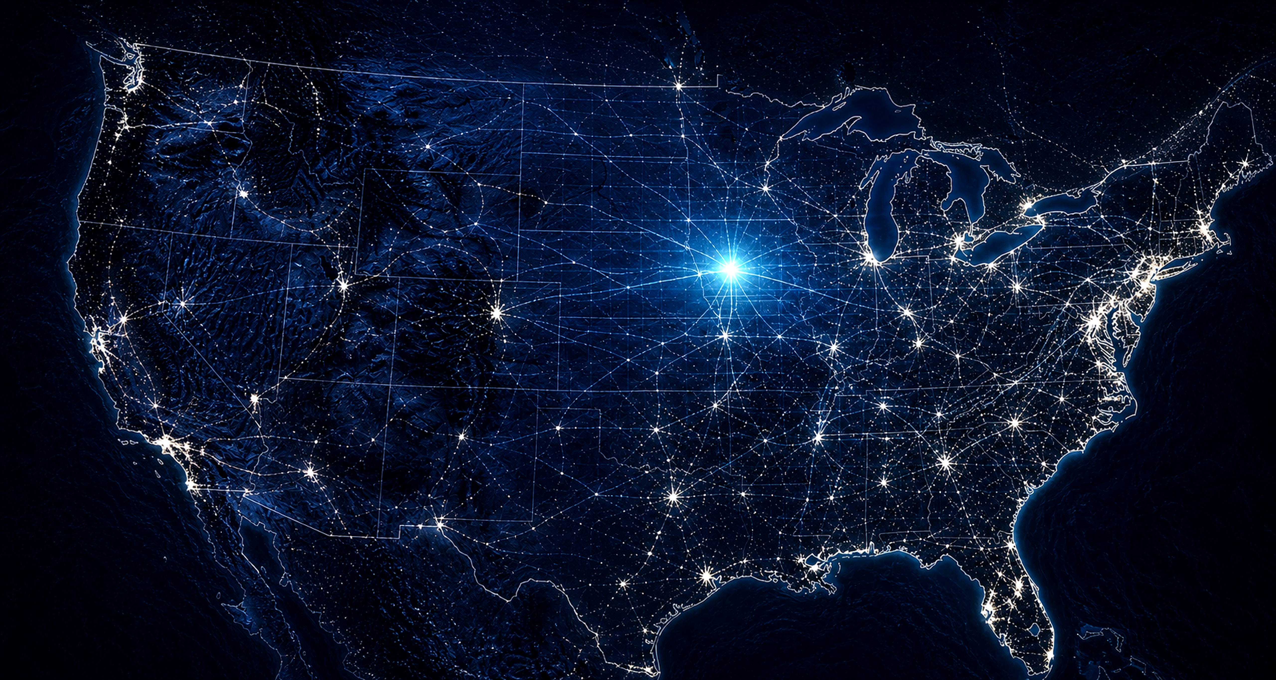 United States hosting map showing Council Bluffs, Iowa